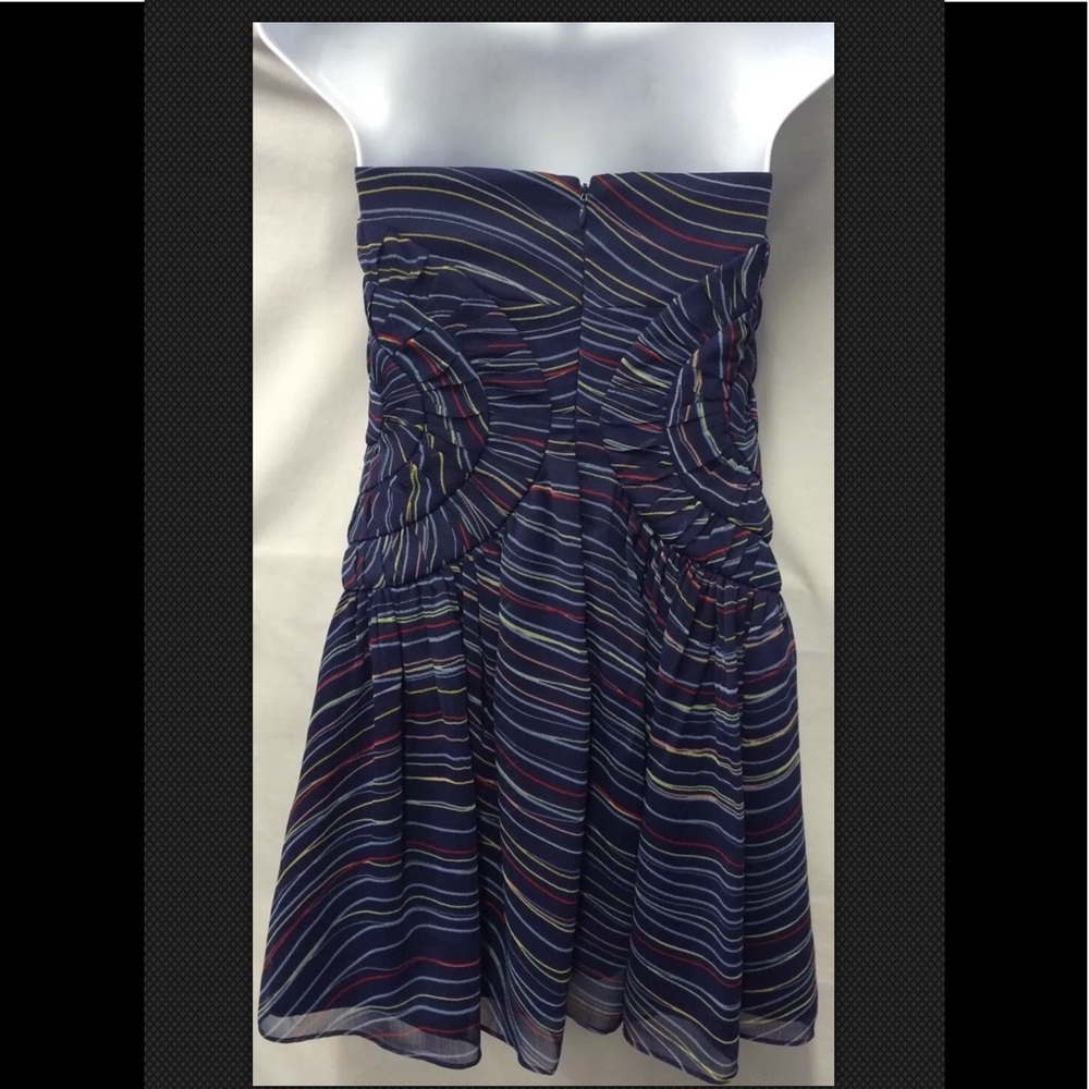 Bcbgeneration Strapless Midnight Striped Chiffon … - image 5